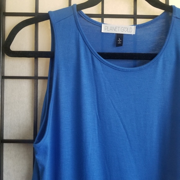 Nwot blue asymmetrical twist mini dress - Picture 6 of 8